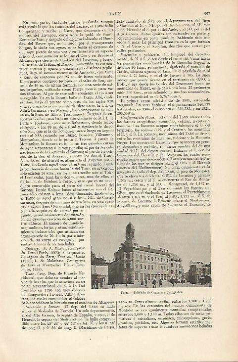 LAMINA ESPASA 6507: Edificio de Correos de Tarn Francia