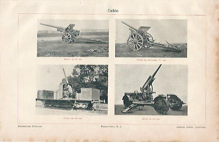LAMINA ESPASA 8244: Tipos de cañon