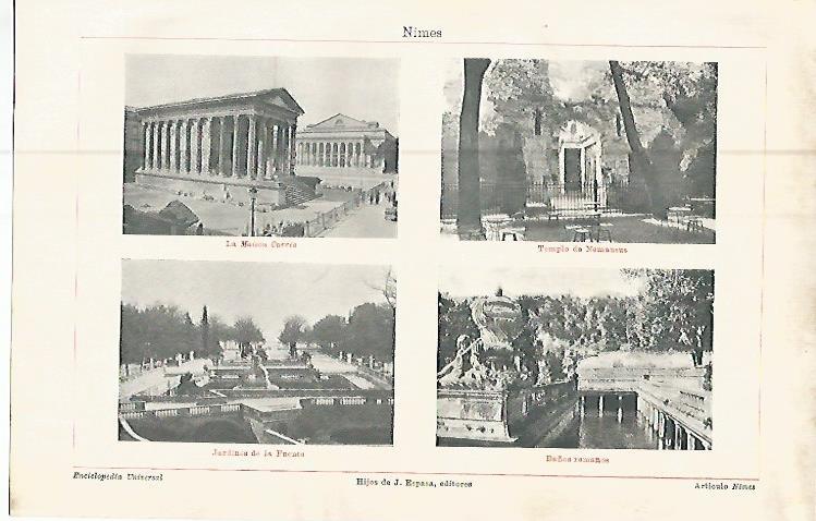 LAMINA ESPASA 9480: Vistas de Nimes Francia