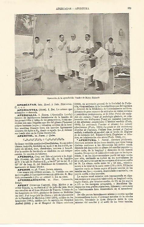 LAMINA ESPASA 10877: Operacion de la apenndicitis cuadro de M. Balasch
