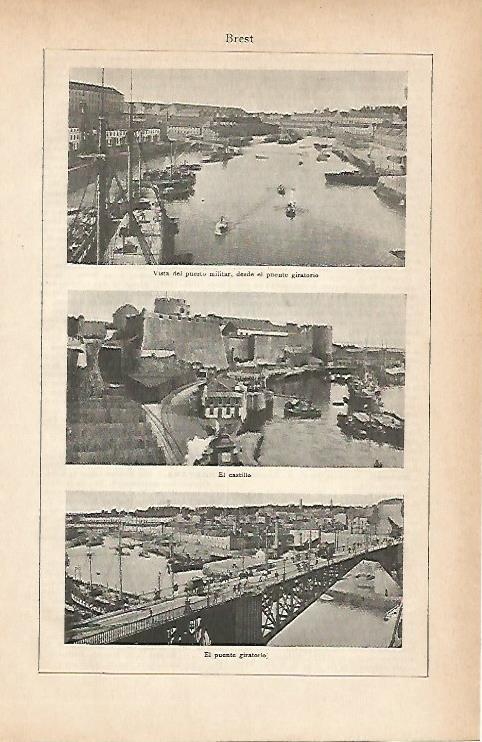 LAMINA ESPASA 11649: Vistas de Brest Francia