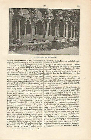 LAMINA ESPASA 12710: Claustro de la Catedral de Aix en Provence Francia