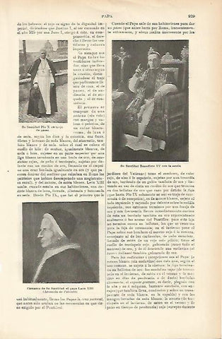LAMINA ESPASA 1432: Retratos de Pio X Benedito XV y Leon XIII