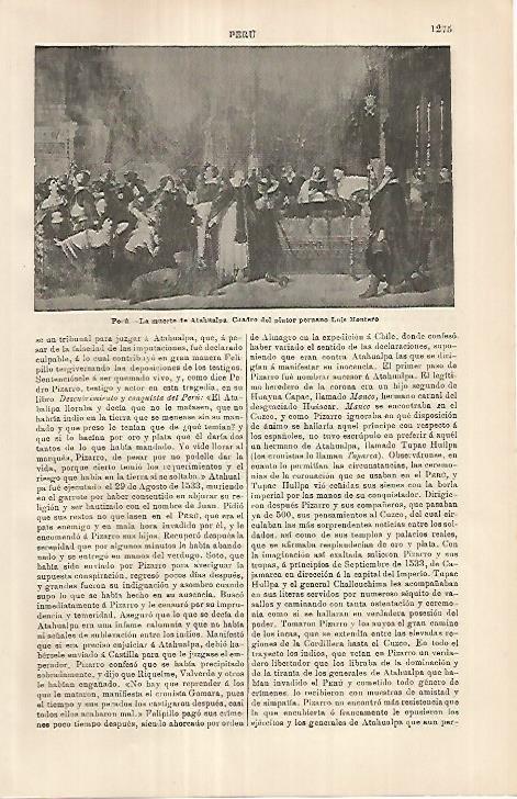 LAMINA ESPASA 18084: La muerte de Atahualpa por Montero