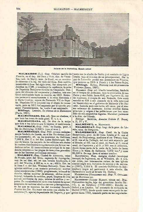 LAMINA ESPASA 18575: Palacio de la Malmaison Francia