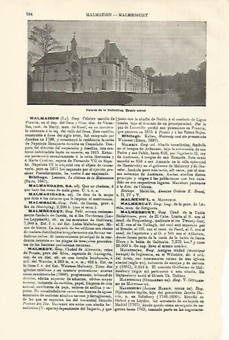 LAMINA ESPASA 18575: Palacio de la Malmaison Francia