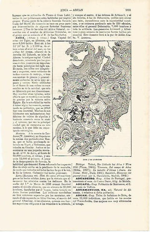 LAMINA ESPASA 8117: Mapa de Adua Etiopia