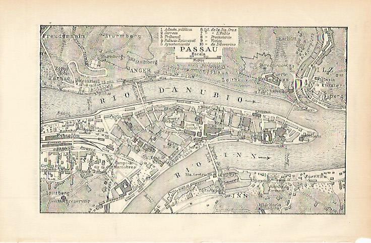 LAMINA ESPASA Alemania 002331: Plano de Passau Alemania