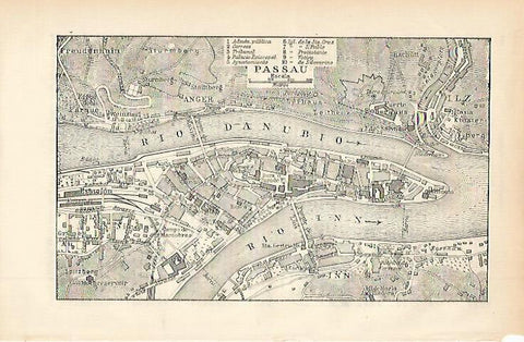 LAMINA ESPASA Alemania 002331: Plano de Passau Alemania