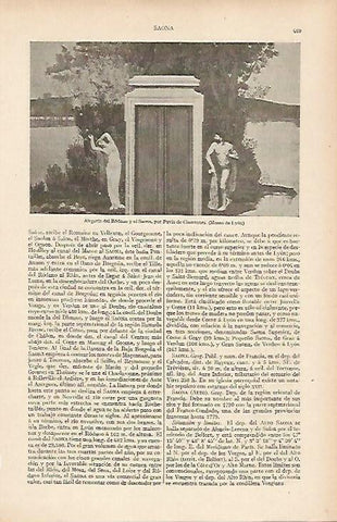 LAMINA ESPASA 19517: Alegoria del Rodano y el Saona por Puvis de Chavannes
