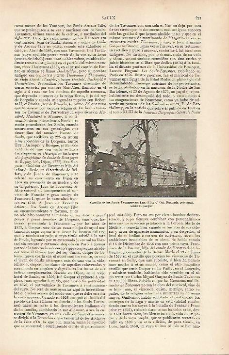 LAMINA ESPASA 19577: Castillo de los Sauix Tavannes en Lux