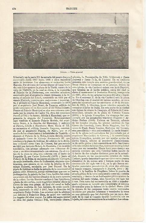 LAMINA ESPASA 20411: Vista de Trieste Italia