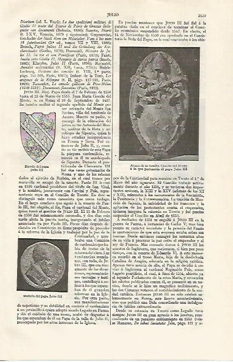 LAMINA ESPASA 21113: Armas de la familia Ciocchi del Monte