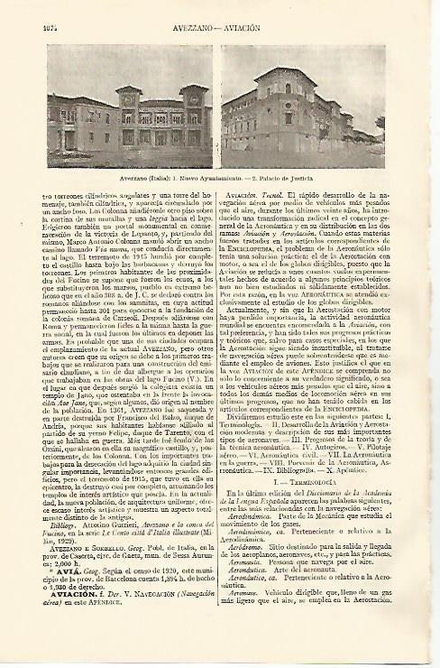 LAMINA ESPASA 10913: Vistas de Avezzano Italia
