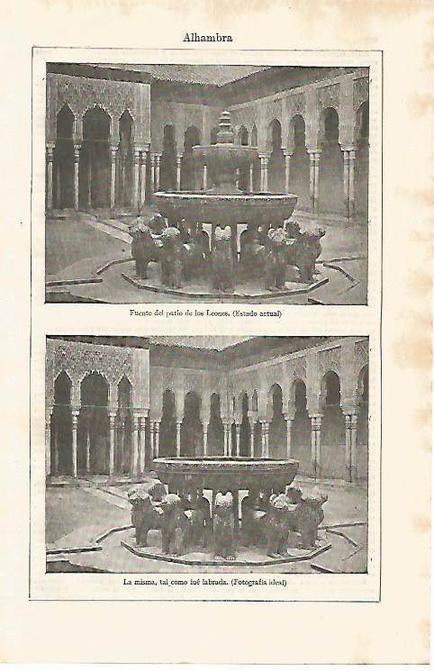 LAMINA ESPASA 11211: Patio de los leones en la Alhambra de Granada
