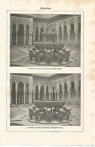 LAMINA ESPASA 11211: Patio de los leones en la Alhambra de Granada