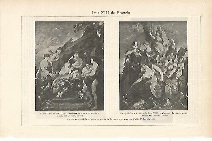 LAMINA ESPASA 1799: Cuadros de Rubens para Luis XIII de Francia