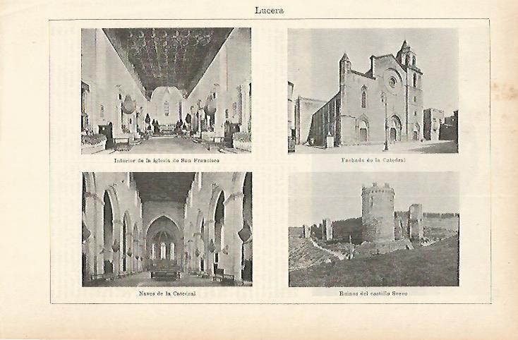 LAMINA ESPASA 1831: Vistas de Lucera Italia