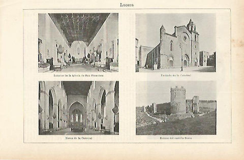 LAMINA ESPASA 1831: Vistas de Lucera Italia