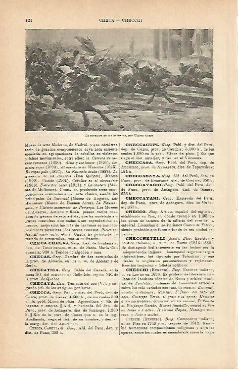 LAMINA ESPASA 1916: La invasion de los barbaros obra de Checa