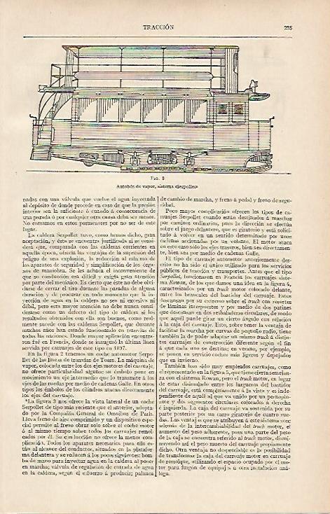 LAMINA ESPASA 11001: Autobus de vapor sistema Serpollet