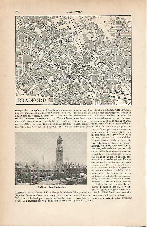 LAMINA ESPASA 11701: Plano de Bradford Inglaterra