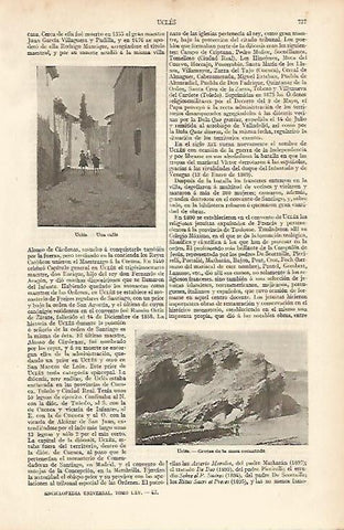 LAMINA ESPASA 12093: Calle y gruta de la mora encantada en Ucles Cuenca