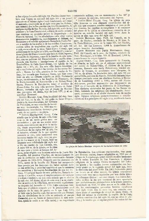 LAMINA ESPASA 14054: Playa de Sainte Maxime en 1932