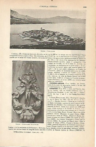 LAMINA ESPASA 14387: Vista general de Curzola Croacia