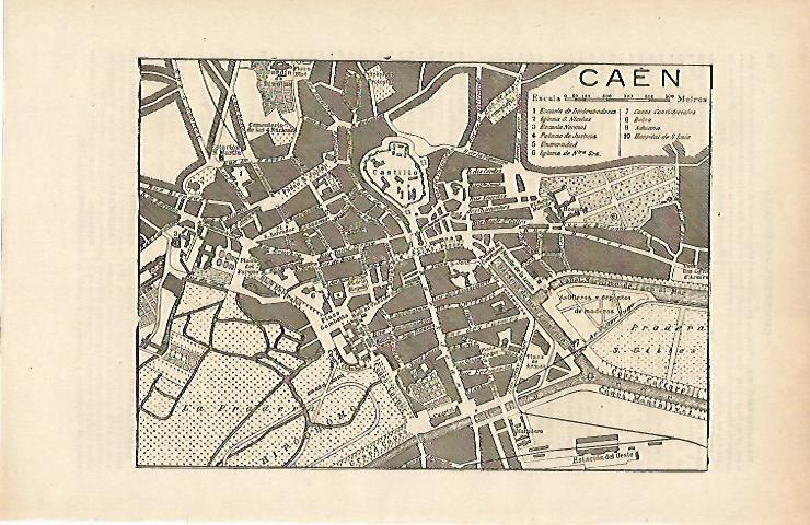 LAMINA ESPASA 14651: Plano de Caen Francia