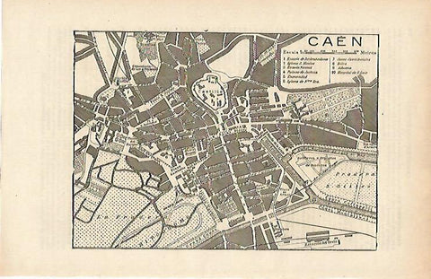 LAMINA ESPASA 14651: Plano de Caen Francia