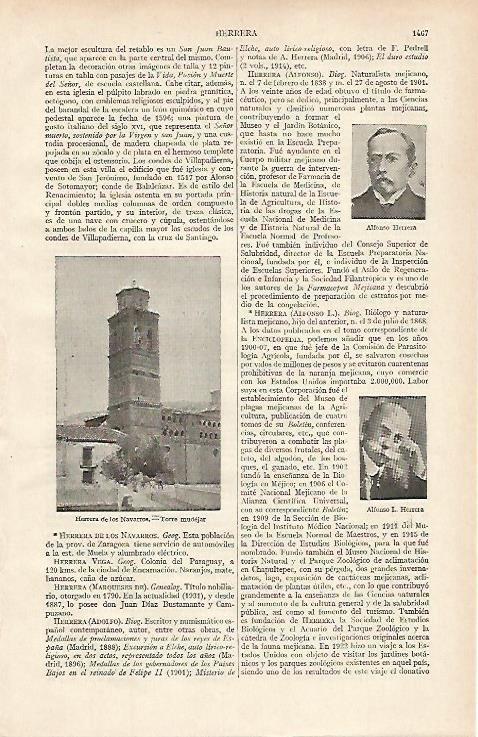 LAMINA ESPASA 16225: Torre mudejar de Herrera de los Navarros Zaragoza