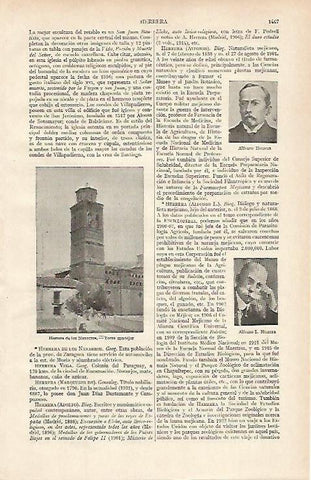 LAMINA ESPASA 16225: Torre mudejar de Herrera de los Navarros Zaragoza