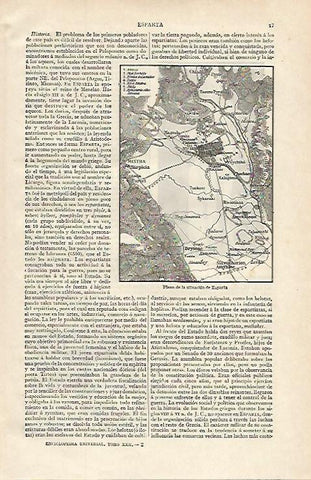 LAMINA ESPASA 16238: Plano de la situacion de Esparta