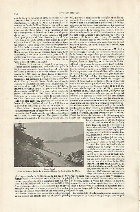 LAMINA ESPASA 16304: Fiordo de Somes Sound Estados Unidos