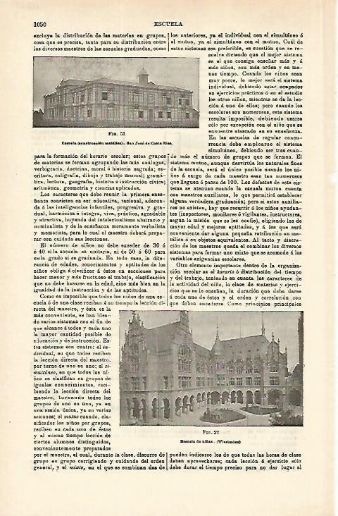 LAMINA ESPASA 16638: Escuela en San Jose Costa Rica