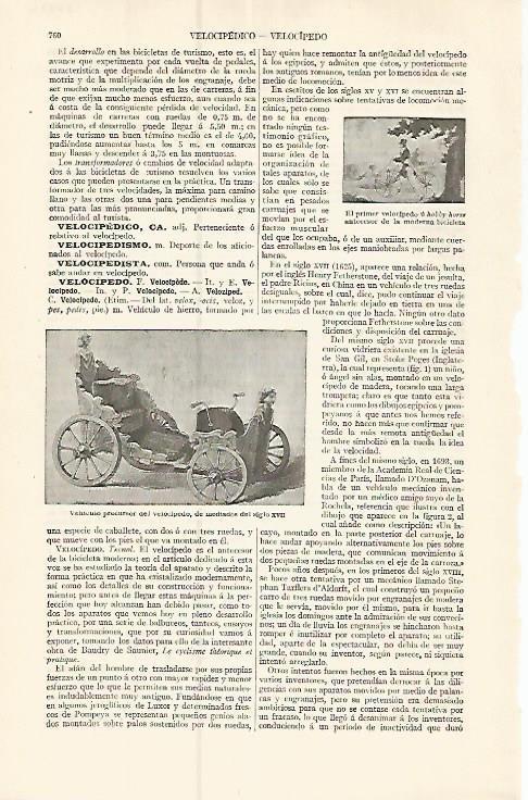 LAMINA ESPASA 17422: Velocipedos