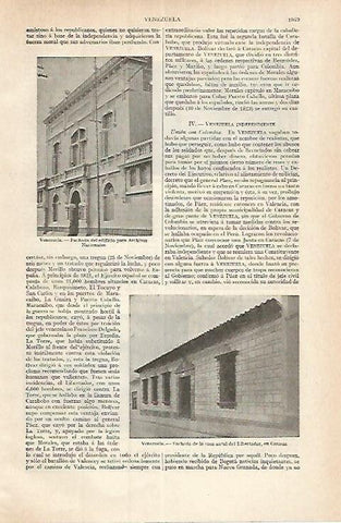 LAMINA ESPASA 17498: Archivos Nacionales de Venezuela