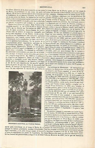 LAMINA ESPASA 17781: Monumento a Mendizabal por Grajeras