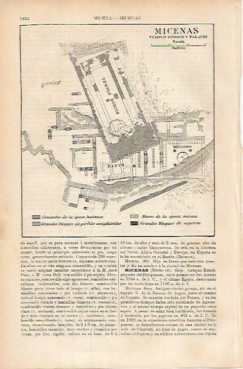 LAMINA ESPASA 17918: Plano de Micenas Grecia