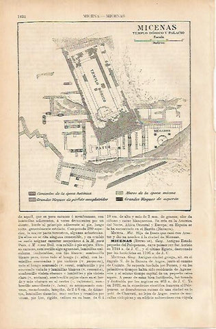 LAMINA ESPASA 17918: Plano de Micenas Grecia