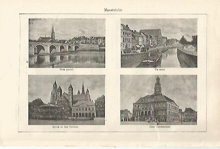 LAMINA ESPASA 18480: Vistas de Maastrich Holanda