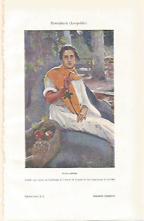 LAMINA ESPASA 14008: Joven sentada por L. Romañach