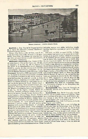 LAMINA ESPASA 18596: Avenida Eduardo Ribein en Manaos (Amazonas)