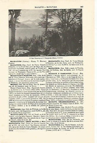 LAMINA ESPASA 18597: Lago Manawapouri en Nueva Zelanda