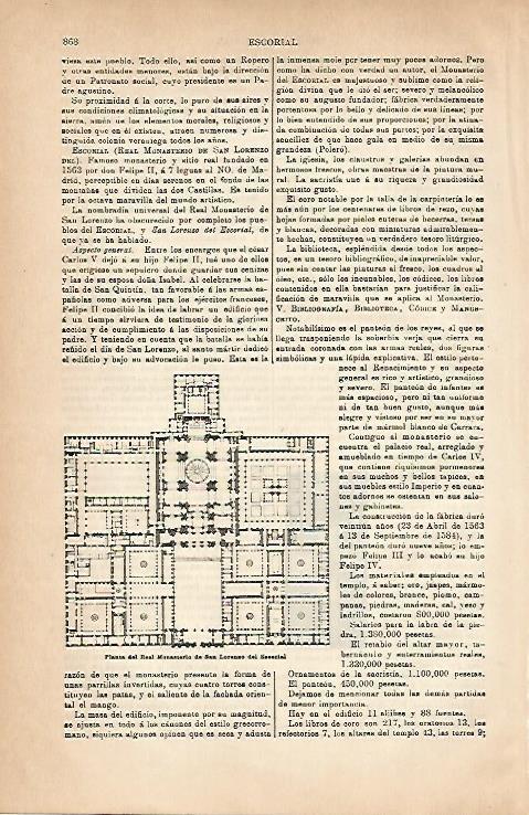 LAMINA ESPASA 18895: Planta del Monasterio de El Escorial