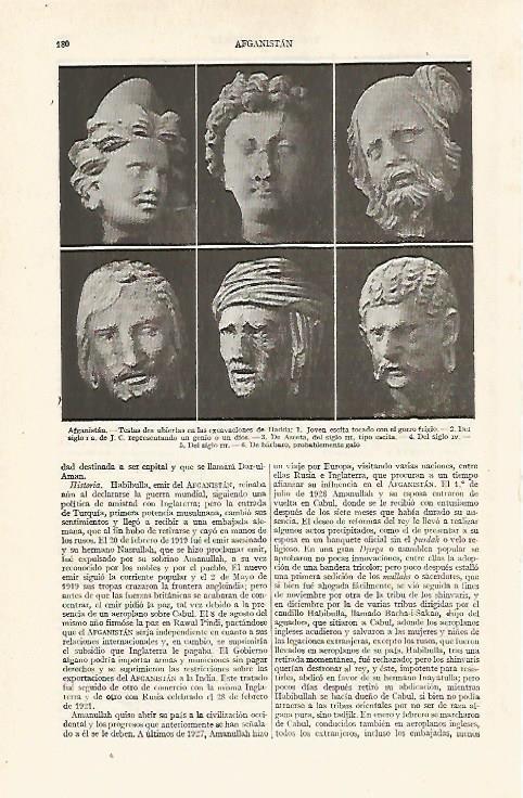 LAMINA ESPASA 19010: Bustos de Hadda Afganistan