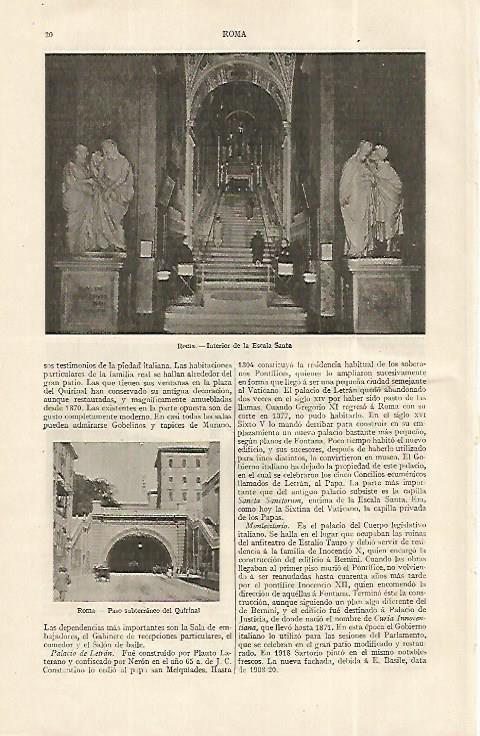 LAMINA ESPASA 19171: Escala Santa en Roma