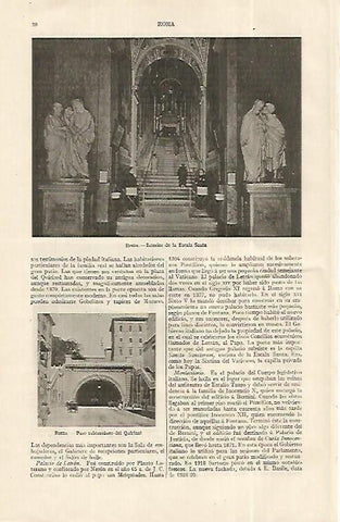 LAMINA ESPASA 19171: Escala Santa en Roma
