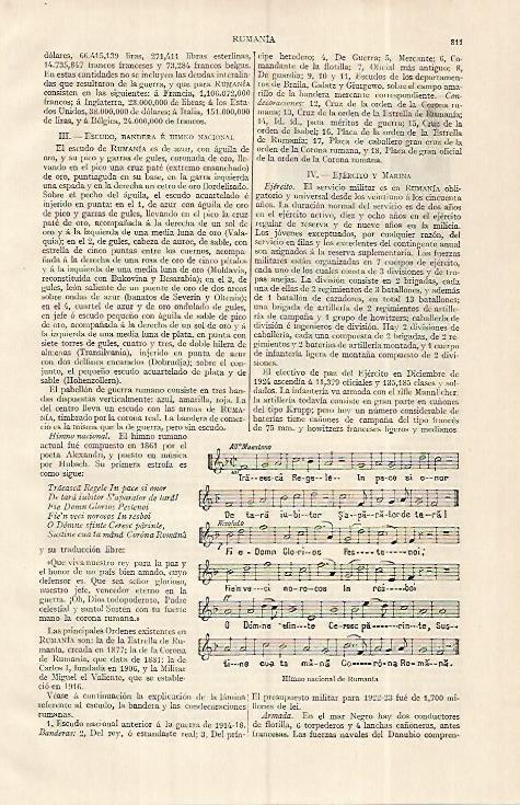 LAMINA ESPASA 19354: Himno nacional de Rumania